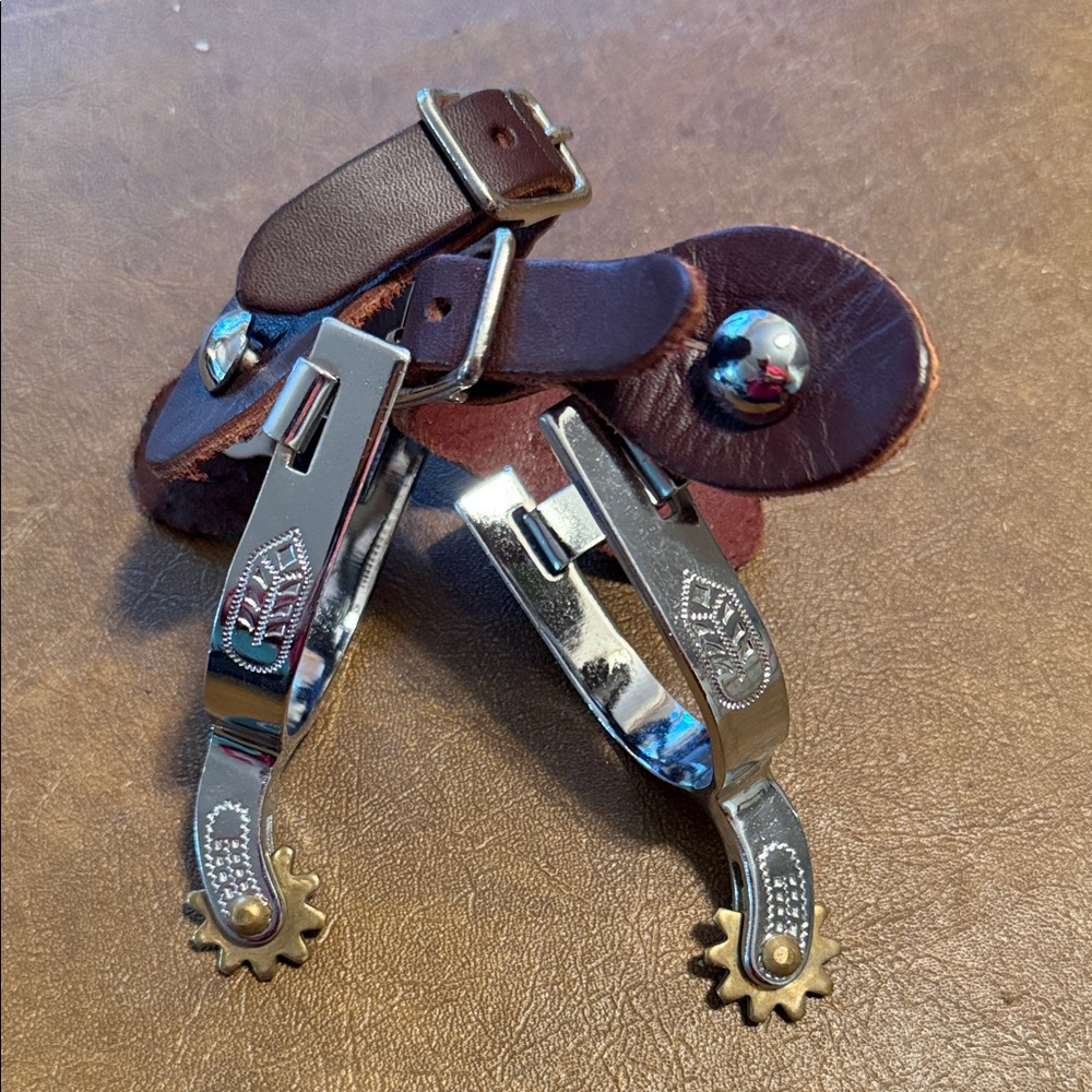 Kids' Silver and Brown Spurs